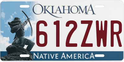 OK license plate 612ZWR