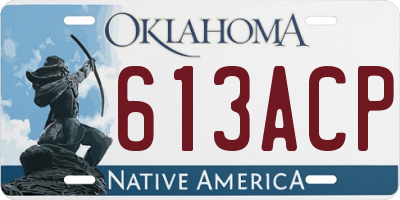 OK license plate 613ACP