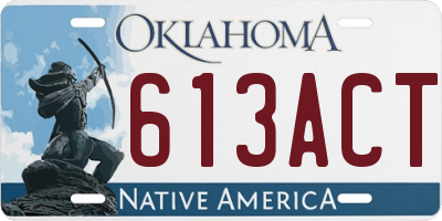 OK license plate 613ACT