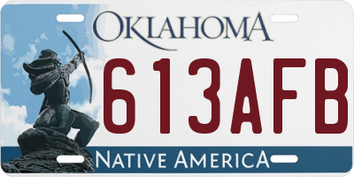 OK license plate 613AFB