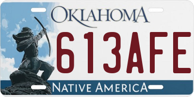 OK license plate 613AFE