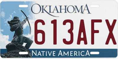 OK license plate 613AFX