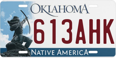 OK license plate 613AHK