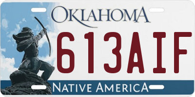 OK license plate 613AIF