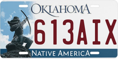 OK license plate 613AIX
