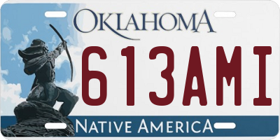 OK license plate 613AMI