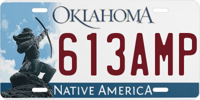 OK license plate 613AMP
