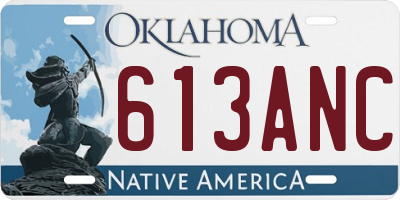 OK license plate 613ANC