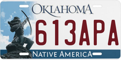 OK license plate 613APA