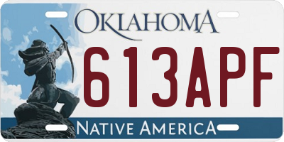 OK license plate 613APF