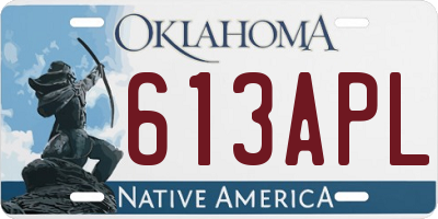 OK license plate 613APL