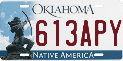 OK license plate 613APY