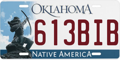 OK license plate 613BIB