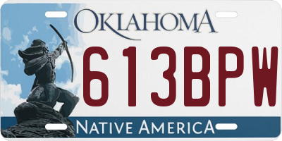 OK license plate 613BPW