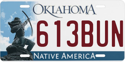 OK license plate 613BUN