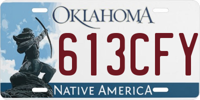 OK license plate 613CFY