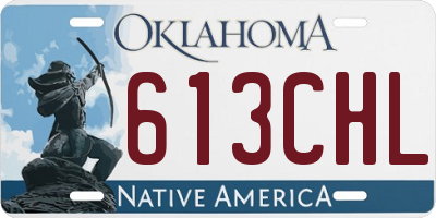 OK license plate 613CHL