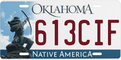 OK license plate 613CIF