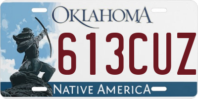 OK license plate 613CUZ