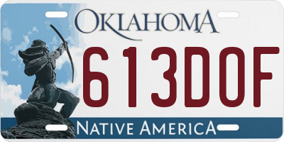 OK license plate 613DOF