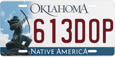 OK license plate 613DOP