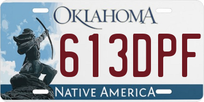 OK license plate 613DPF
