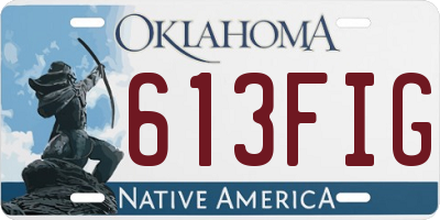 OK license plate 613FIG