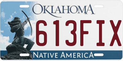 OK license plate 613FIX