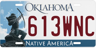 OK license plate 613WNC