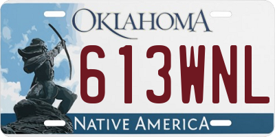 OK license plate 613WNL