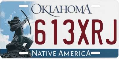 OK license plate 613XRJ
