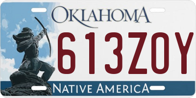 OK license plate 613ZOY