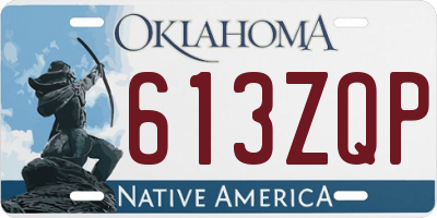 OK license plate 613ZQP