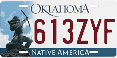 OK license plate 613ZYF