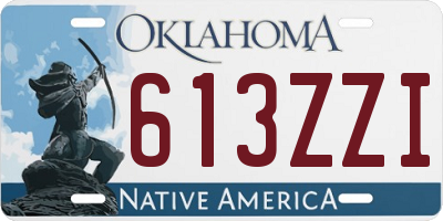 OK license plate 613ZZI