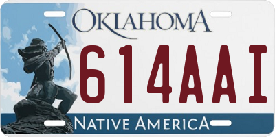 OK license plate 614AAI