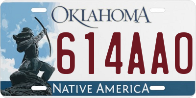 OK license plate 614AAO