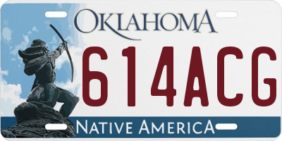 OK license plate 614ACG