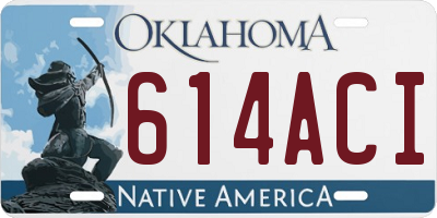 OK license plate 614ACI
