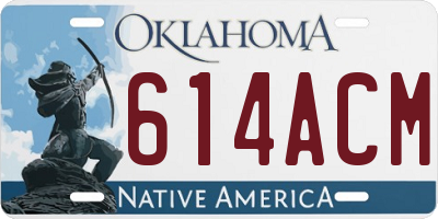 OK license plate 614ACM