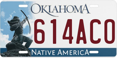 OK license plate 614ACO
