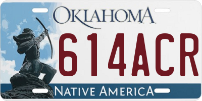 OK license plate 614ACR