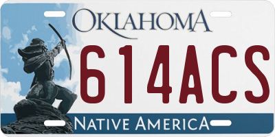 OK license plate 614ACS