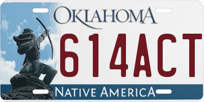 OK license plate 614ACT
