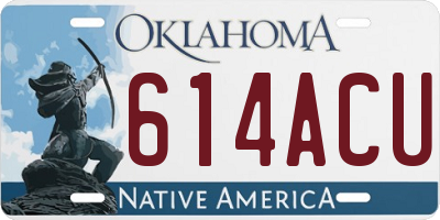 OK license plate 614ACU