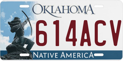 OK license plate 614ACV