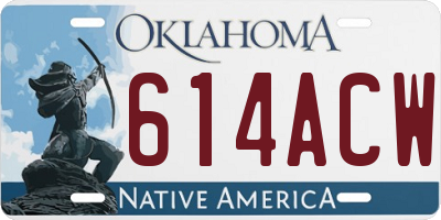 OK license plate 614ACW