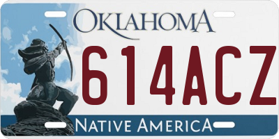 OK license plate 614ACZ
