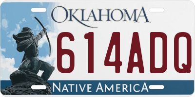 OK license plate 614ADQ