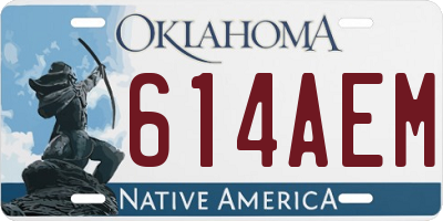 OK license plate 614AEM